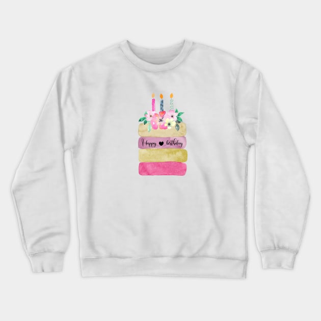 Happy birthday cake Crewneck Sweatshirt by Anines Atelier